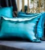Teal Solid 400 TC Satin Set of 2 Pillow Covers