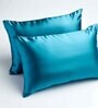Teal Solid 400 TC Satin Set of 2 Pillow Covers