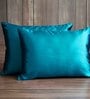 Teal Solid 400 TC Satin Set of 2 Pillow Covers