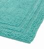 Teal Solid MicroFibre 14x10 Inches Antiskid Bath Mats