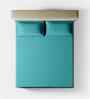 Teal Solid Teal With Geometric Embroidery 1400 TC Cotton King Double Bedsheet With 2 Pillow Covers