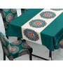 Teal Solids 7 Pcs PVC & Spandex Table Cover With 6 Chair Cover