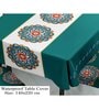 Teal Solids 7 Pcs PVC & Spandex Table Cover With 6 Chair Cover
