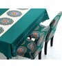Teal Solids 7 Pcs PVC & Spandex Table Cover With 6 Chair Cover