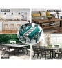 Teal Solids 7 Pcs PVC & Spandex Table Cover With 6 Chair Cover