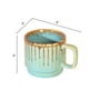 Stripes Sky Blue  Ceramic (Set of 6) Tea Cups