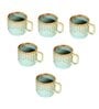 Stripes Sky Blue  Ceramic (Set of 6) Tea Cups