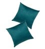 Teal Velevt Solids 16x16 inches  Regular Cushion Covers  (2Pcs)