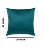 Teal Velevt Solids 24x24 inches  Large Cushion Covers  (2Pcs)