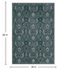 Teal Green Vintage Polyester 3' X 5' Machine Made Carpet