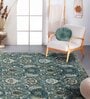 Teal Green Vintage Polyester 8' X 10' Machine Made Carpet