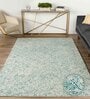 Teal Wool Abstract 9' x 6' Hand tufted Carpet