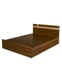 Teana Queen Size Bed with Storage in Classic Walnut Finish