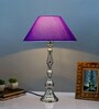Teardrop chrome lamp with blue shade