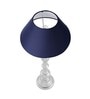 Teardrop chrome lamp with blue shade