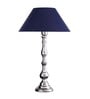 Teardrop chrome lamp with blue shade