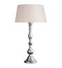 Teardrop chrome lamp with khadi shade
