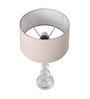 Teardrop chrome lamp with khadi shade