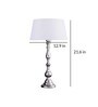 Teardrop chrome lamp with white drum shade