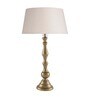 Teardrop Gold Brushed Lamp With Khadi Shade