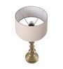 Teardrop Gold Brushed Lamp With Khadi Shade