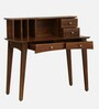Tectona Latin Teak Wood Writing Table in Scratch Resistant Provincial Teak Finish
