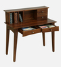 Tectona Latin Teak Wood Writing Table in Scratch Resistant Provincial Teak Finish