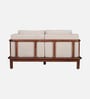 Tectona Teak Wood 2 Seater Sofa In Natural Glazed Finish Tectona Teak Wood 2 Seater Sofa In Natural Glazed Finish