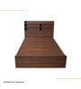 Domira Teen Queen Sized Bed With Headboard & Box Storage in Columbian Walnut Finish
