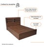 Domira Teen Queen Sized Bed With Headboard & Box Storage in Columbian Walnut Finish
