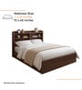 Domira Teen Queen Sized Bed With Headboard & Box Storage in Columbian Walnut Finish