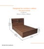 Domira Teen Queen Sized Bed With Headboard & Box Storage in Columbian Walnut Finish