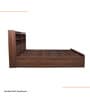 Domira Teen Queen Sized Bed With Headboard & Box Storage in Columbian Walnut Finish