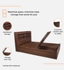Teen Queen Sized Bed In Columbian Walnut Finish With Headboard & Box Storage