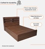 Teen Queen Sized Bed In Columbian Walnut Finish With Headboard & Box Storage