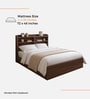 Teen Queen Sized Bed In Columbian Walnut Finish With Headboard & Box Storage
