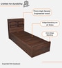 Teen Single Bed In Columbian Walnut Finish With Headboard  & Box Storage