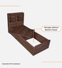 Teen Single Bed In Columbian Walnut Finish With Headboard  & Box Storage