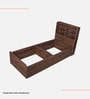 Teen Single Bed In Columbian Walnut Finish With Headboard  & Box Storage