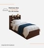 Teen Single Bed In Columbian Walnut Finish With Headboard  & Box Storage