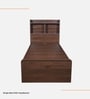 Teen Single Bed In Columbian Walnut Finish With Headboard  & Box Storage