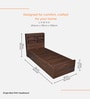 Teen Single Bed In Columbian Walnut Finish With Headboard  & Box Storage
