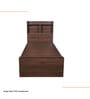 Den Single Size Bed in Columbian Walnut Finish with Headboard &  Box Storage