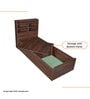 Den Single Size Bed in Columbian Walnut Finish with Headboard &  Box Storage