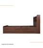 Den Single Size Bed in Columbian Walnut Finish with Headboard &  Box Storage