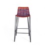 Tella Metal Bar Stool in Red And Gold Colour