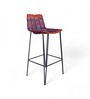 Tella Metal Bar Stool in Red And Gold Colour