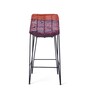 Tella Metal Bar Stool in Red And Gold Colour