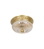 Telmor 11 Inch 2-Light Flush Mount Ceiling Light In Antique Brass Finish With Clear Star Diamond Cut Glass