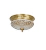 Telmor 2-Light Flush Mount Ceiling Light In Antique Brass Finish With Clear Star Diamond Cut Glass